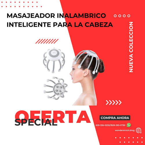 MASAJEADOR INALÁMBRICO INTELIGENTE PARA LA CABEZA