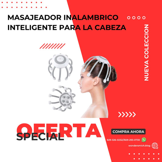 MASAJEADOR INALÁMBRICO INTELIGENTE PARA LA CABEZA